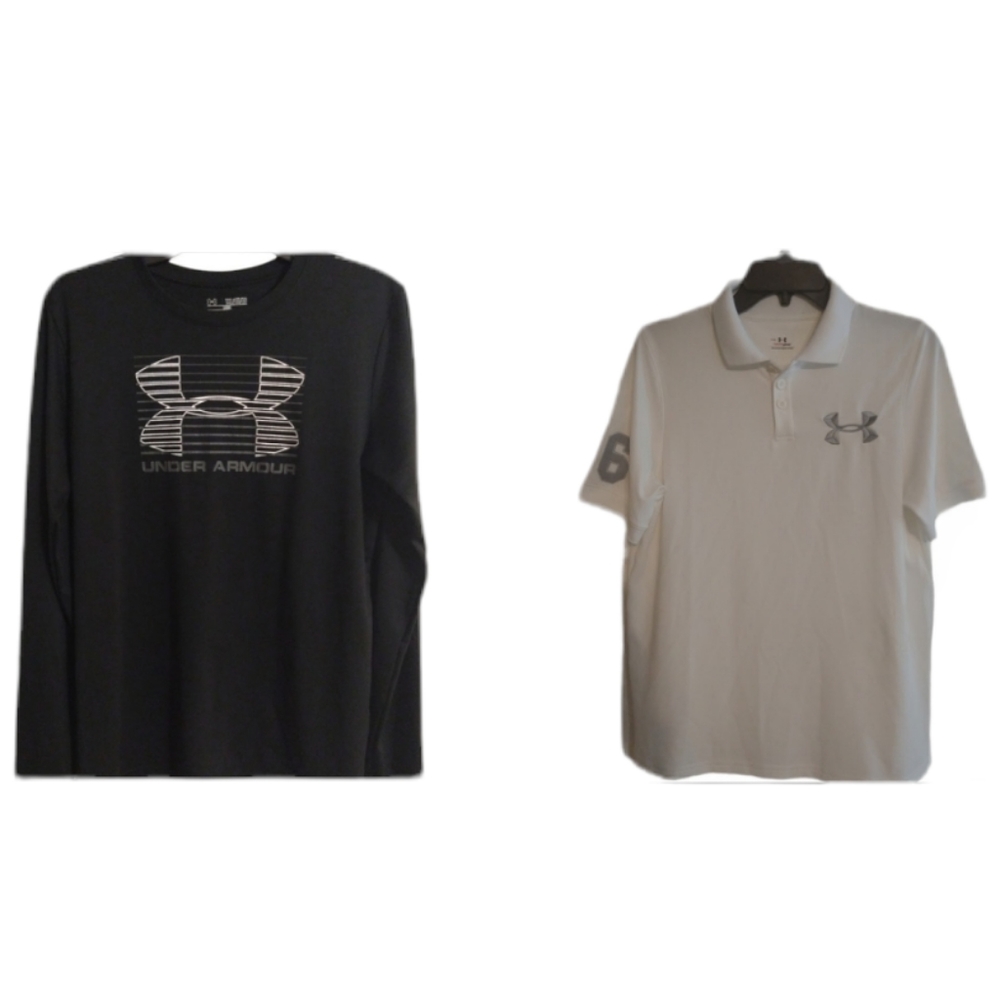 Under armor extra large black & white boys tops